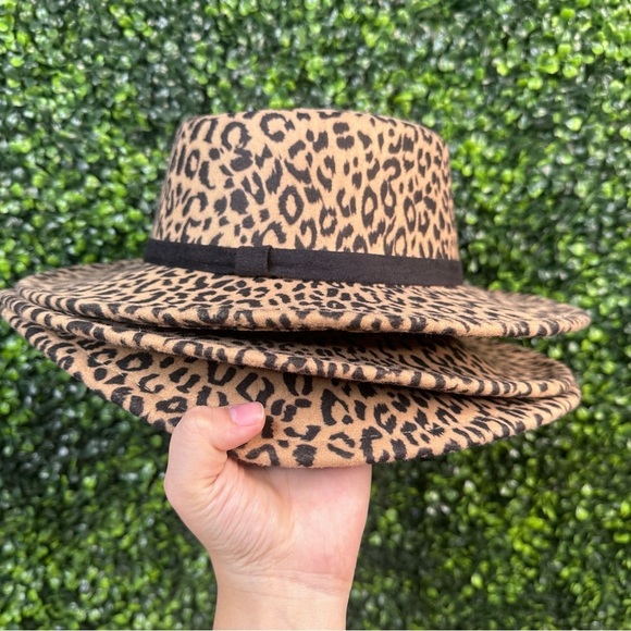 Cheetah print round brim hat‎ new main image 5